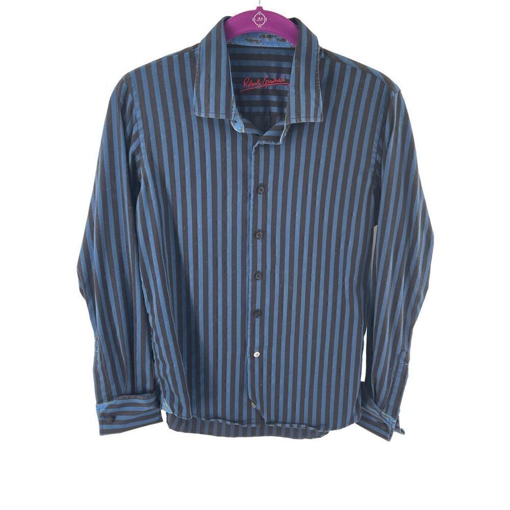 Robert Graham boys large 14 16 cotton striped button up down shirt top